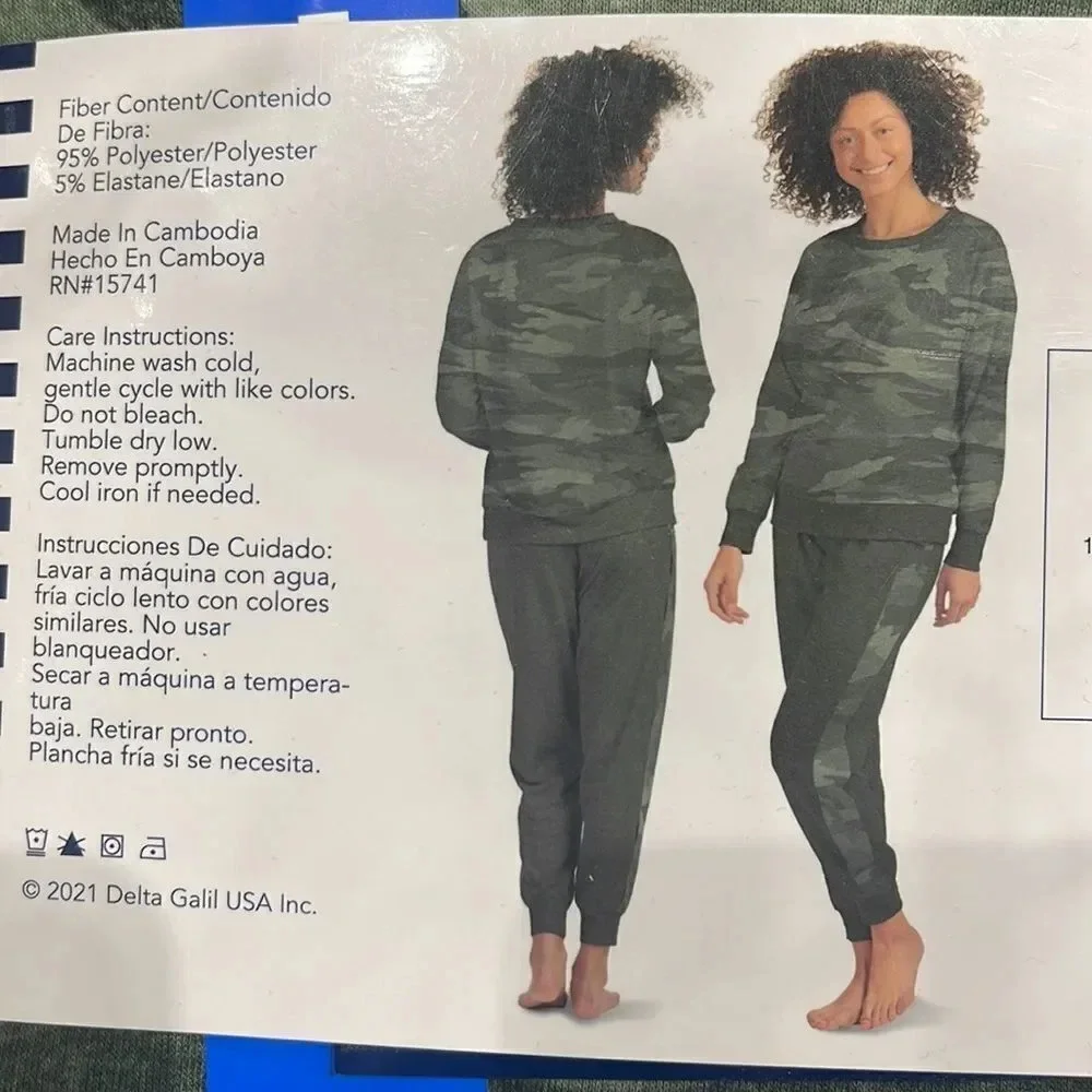 Woman’s camouflage two piece pajama set
